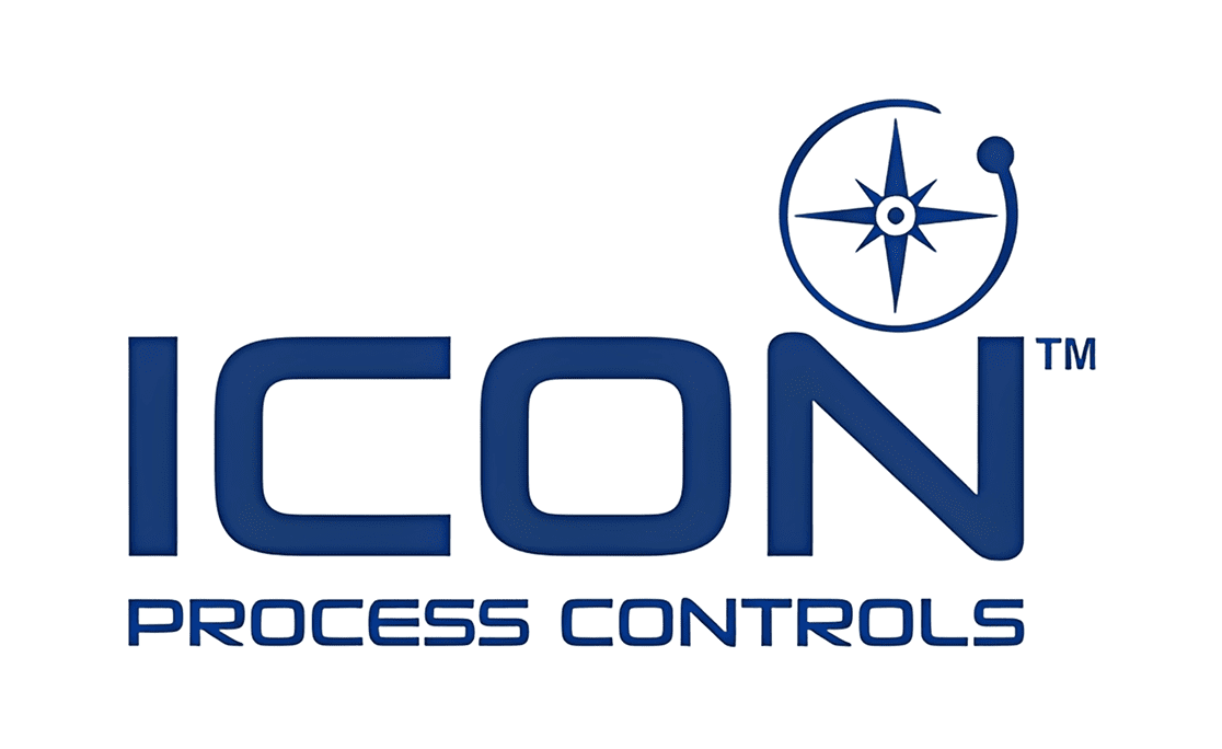 Logo of ICON Process Controls with a compass symbol.