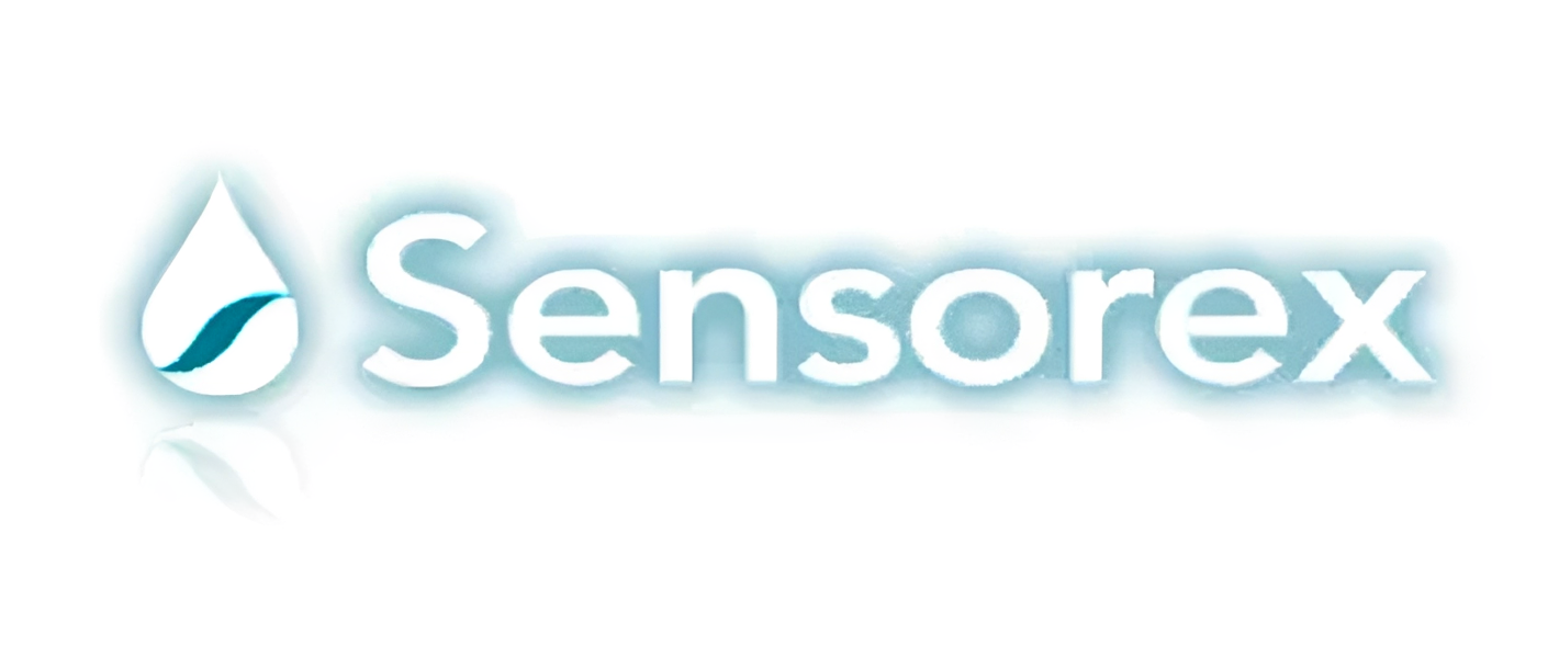 Sensorex logo with water droplet icon